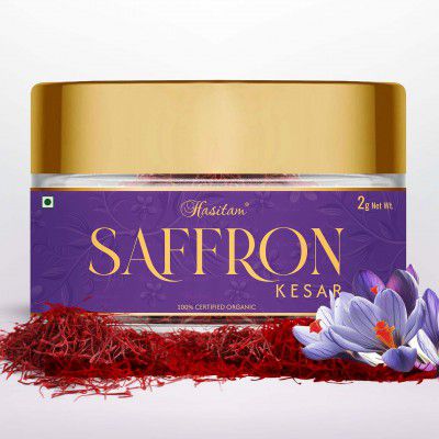 Hasitam (2gm) Pure Original Kashmiri Saffron/Kesar/Kumkuma Puvvu | Certified highest Grade A | Saffron for pregnant women, Pooja rituals & Food aroma