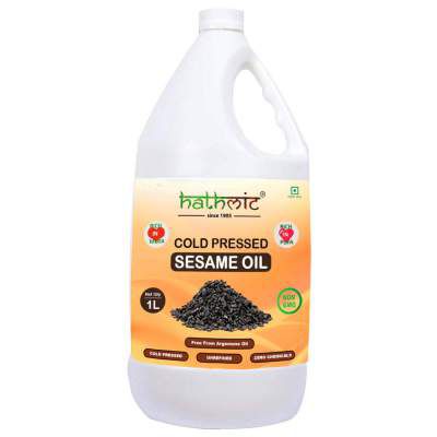 Hathmic Cold Pressed Sesame / Gingelly / Til Oil, 1L HDPE (Un Refined and Un Filtered Pure Oil)