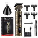 Hatteker Hair Clipper for Men Professional Zero Gapped Hair Beard Trimmer Grooming Kit Nose Trimmer T-Blade Hair Cut Clipper Set for Men, Vintage Gold, 1.0 Count...