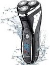 Hatteker Men's USB Rechargeable Electric Shaver Cordless Rotary Wet and Dry Beard Pop-Trimmer, Black...