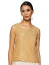 Haute Curry by Shoppers Stop Womens Round Neck Sequined Top...
