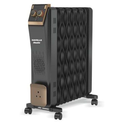 Havells 11 Fin Hestio Wave Fin OFR | 2900 Watt, Thermostatic heat control with 3 power settings & PTC fan control (Pack of 1, Black)