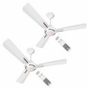 Havells 1200mm Ambrose BLDC Motor Ceiling Fan | 5 Star Rated with RF Remote, 100% Copper, Upto 57% Energy Saving (Pack of 2, Pearl White Wood)...