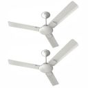 Havells 1200mm Enticer Art Energy Saving Ceiling Fan (Pearl White Chrome, Pack of 2)...