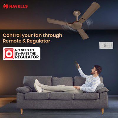 Havells 1200mm Enticer BLDC Prime Ceiling Fan | Compatible with Regulator & Remote, 5 Star