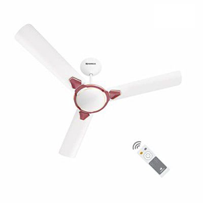 Havells 1200Mm Equs Bldc Motor Ceiling Fan|5 Stars With Rf Remote, 100% Copper, Upto 57% Energy Saving|(White Maroon)