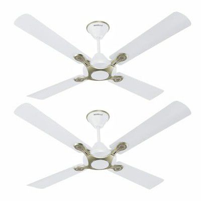 Havells 1200mm Leganza ES 4B Ceiling Fan, 2 Year Warranty | (Pack of 2, Pearl White Silver)
