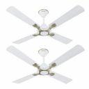 Havells 1200mm Leganza ES 4B Ceiling Fan, 2 Year Warranty | (Pack of 2, Pearl White Silver)...