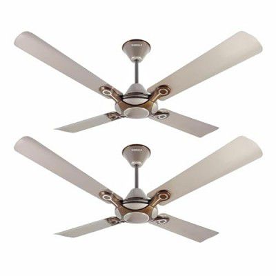 Havells 1200mm Leganza ES 4B Ceiling Fan | (Pack of 2, Mist Honey)