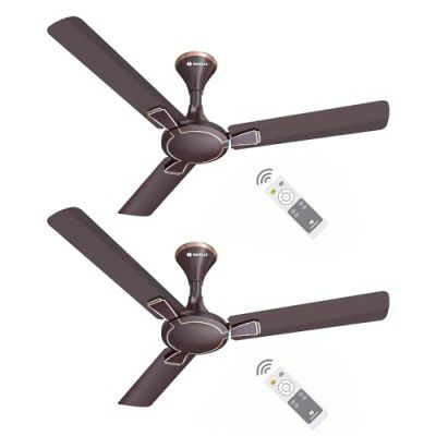 Havells 1200mm Milor BLDC Motor Ceiling Fan | 5 Star with RF Remote (Pack of 2, Dusk)
