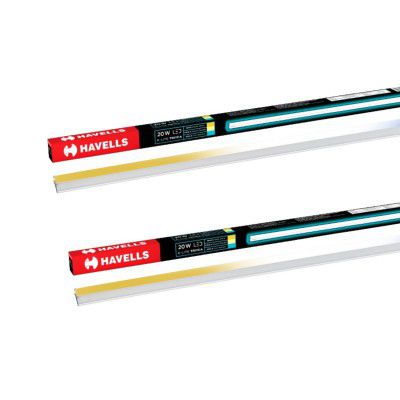 Havells 20W 3 in 1 LED Batten Tubelight | Three Color Temperatures (Warm White,Neutral White,Cool White) | (Triyca) | Pack of 2
