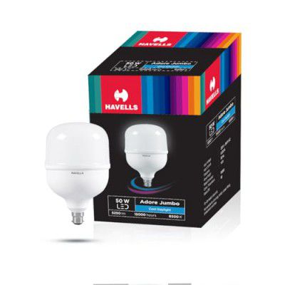 Havells 50W high wattage Bulb | 4KV Surge Protection | 100 Lumens Per Watt (6500K) b22d