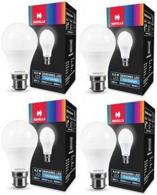 HAVELLS 8.5 W Motion Sensor Round B22 LED Bulb&nbsp;(White, Pack of 4)