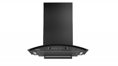 [2025 Model] Havells Avior 60cm Curved Glass Kitchen Chimney with 750 m³/hr Suction (Black)
