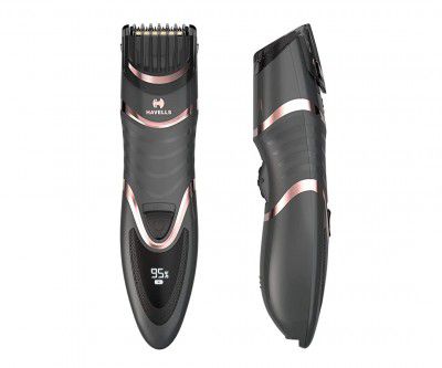 Havells BT9010 Digital Display Beard & Moustache Trimmer Fast Charge allows 30 + trims 19 Built-in Precise Lengths (Rose Gold)