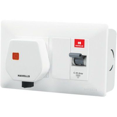 Havells DHDMCSN0251025 DBOXx MCB Protected Socket PVC Plastic Base Model  