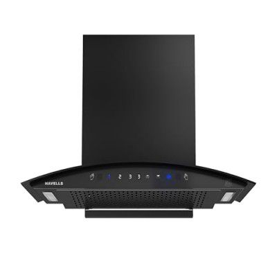 Havells Eterna 60cm Curved Glass Kitchen Chimney 12 years Motor & 2 years Comprehensive Warranty I (Black)