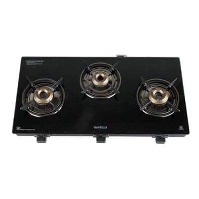 Havells GEOSLIM Gas stove |3 Heavy Duty Forged Brass Burner