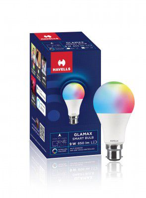 Havells Glamax 9W B22 WiFi LED Smart Bulb with Music Sync Function (16M Colours)