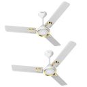 Havells Glaze 1200mm 1 Star Energy Saving Ceiling Fan (Elegant White Gold, Pack of 2)...