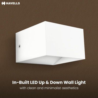 Havells Home Decor XING Square Led WallLIGHT 6W Home Art Light |White - Corded Electric | LED Source | Residential, Office, Restaurants