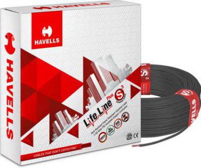 HAVELLS HRFR PVC 6 sq/mm Black 90 m Wire (Black)
