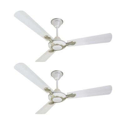 Havells Leganza 3 Blade 1200mm Ceiling Fan (Pearl White Silver, Pack of 2)
