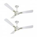 Havells Leganza 3 Blade 1200mm Ceiling Fan (Pearl White Silver, Pack of 2)...