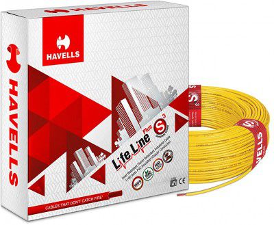 Havells Life Line Plus 6 sq mm PVC HRFR Cable (Yellow)