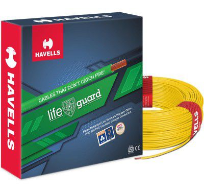Havells Lifeguard Cable WHFFFNYL16X07 6 sq mm Wire (Yellow)
