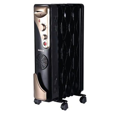 Havells OFR 7 Wave Fins with Fan 1900 watt (Black),GHROFBYK190