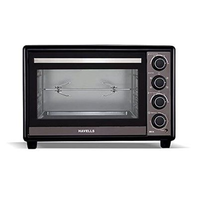 Havells OTG 36RC BL - 36 Lltr | Toughened Double Glass Door | 60 min timer | Rotisserie | Convection | 4 Knob with Dual Thermostat | Inner Lamp | 6 Heating Modes | 4 Skewer Rods | 1500W | 2Yr Warranty