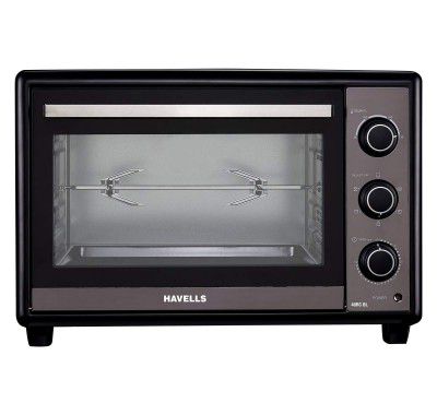 Havells OTG 48RC BL - 48 Ltr | Toughened Double Glass Door | 60 Min Timer |Rotisserie | Convection | Inner Lamp |6 Heating Modes | 4 Skewer rods | Enamelled Coated Baking Tray | 1800W & 2Yr Warranty