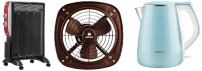 Havells Room Heater 1500W Pacifio Mica| Micathermic Technology fo,Havells Electric Kettle Aqua Plus 1250 Watts 1.2 liters