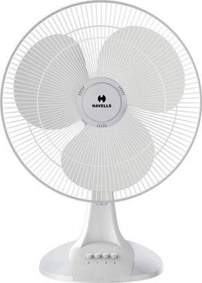 HAVELLS SAMEERA 400 MM with 2 Year Warranty Silent Operation 400 mm Table Fan (3 Star | White | Pack of 1)