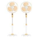 Havells Sprint 400mm Energy Saving with Remote Control BLDC Pedestal Fan (White Yellow, Pack of 2)...