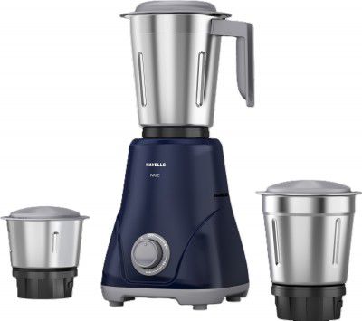 HAVELLS Wave 500 W Mixer Grinder (GHFMGFWB050 | 3 Jars | Blue)