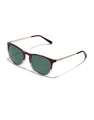 Hawkers Men's - Women's Brown Oval Polarized | Uv Protection (Uv 400) Green Lens Medium Sunglasses - Holl22Wetp