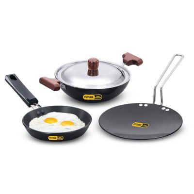Hawkins Futura 3 Pieces Cookware Gift Set  Black (24HAGP)