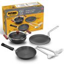 Hawkins Futura 6-Piece Hard Anodised Induction Gift Set - 2L Kadhai, 20cm Frying Pan, 26cm Tava(HAGP1)...
