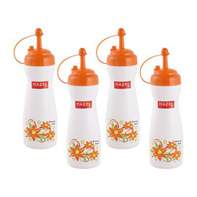 HAZEL Sauce Ketchup Bottle with Cap Squeeze Bottle (Condiment Bottle (480 ML), 4)