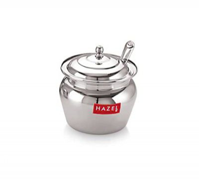 HAZEL Stainless Steel Oil and Ghee Container With Spoon for Kitchen | 300 ml Capacity Multipurpose Oil Container