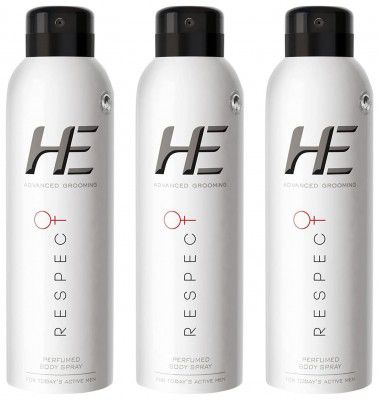 He Advanced Grooming Respect Perfumed Body Spray, 150ml (Pack of 3)