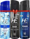 HE Deo Arctic + Sage + Power Deodorant Spray - (360 ml, Pack of 3)...