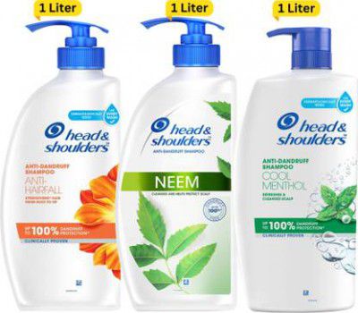 Head and Shoulders Anti- Hairfall ,Neem, Anti Dandruff and Cool Menthol Shampoo  (3 L)