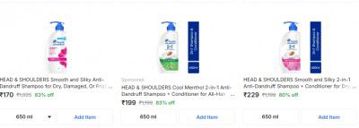 Flipkart Grocery: Up to 89% OFF - Head & Shoulders Shampoo