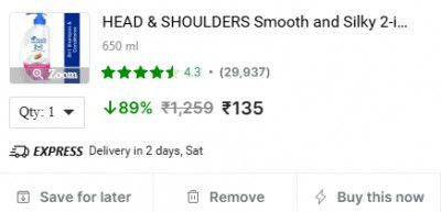 HEAD & SHOULDERS Smooth and Silky 2-in-1 Anti Dandruff Shampoo + Conditioner (650 ml)
