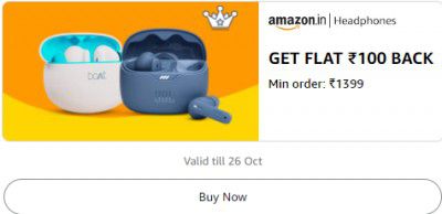 Headphones: Get Flat ₹100 Back Min order ₹1399