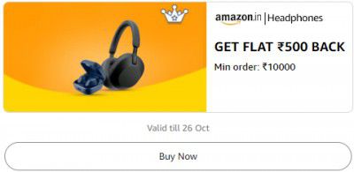 Headphones: Get Flat ₹500 Back Min order ₹10000