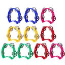 HEALLILY 10pcs Orff Tambourines Party Music Toys Hand Shaking Bells Kids Handbells...